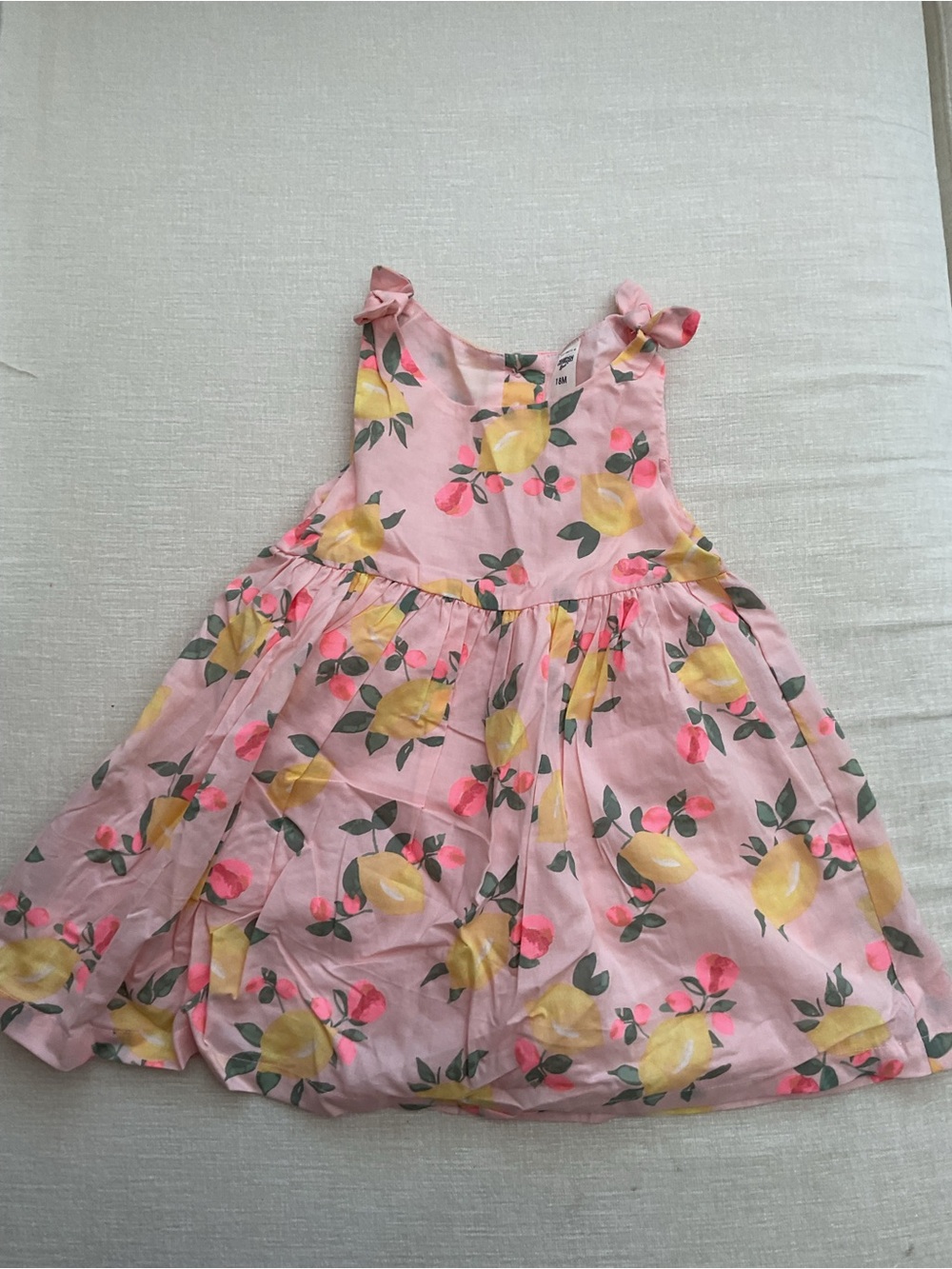 OshKosh B'gosh Pink Lemon Print Cotton Sundress - Picture 3 of 8